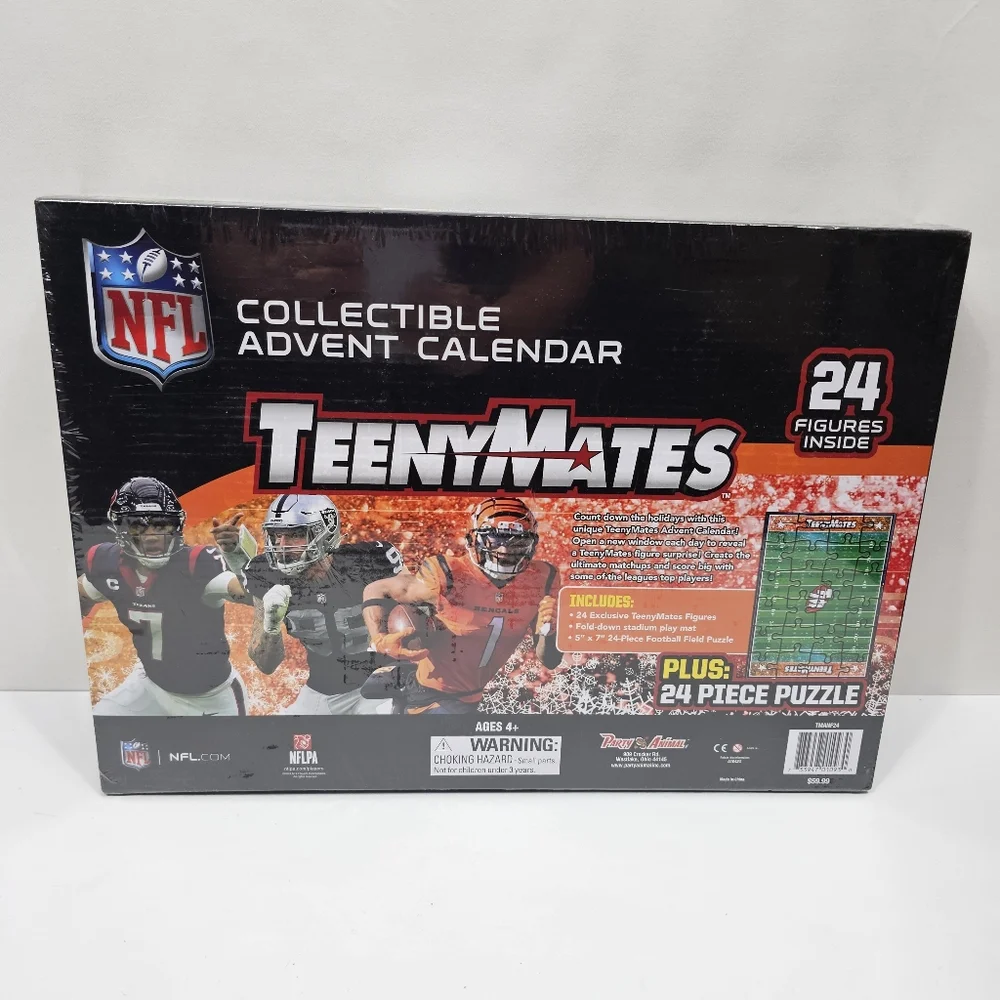 NFL TeenyMates Advent Calendar Party Animal 24 Figures NIB Licensed Collectible